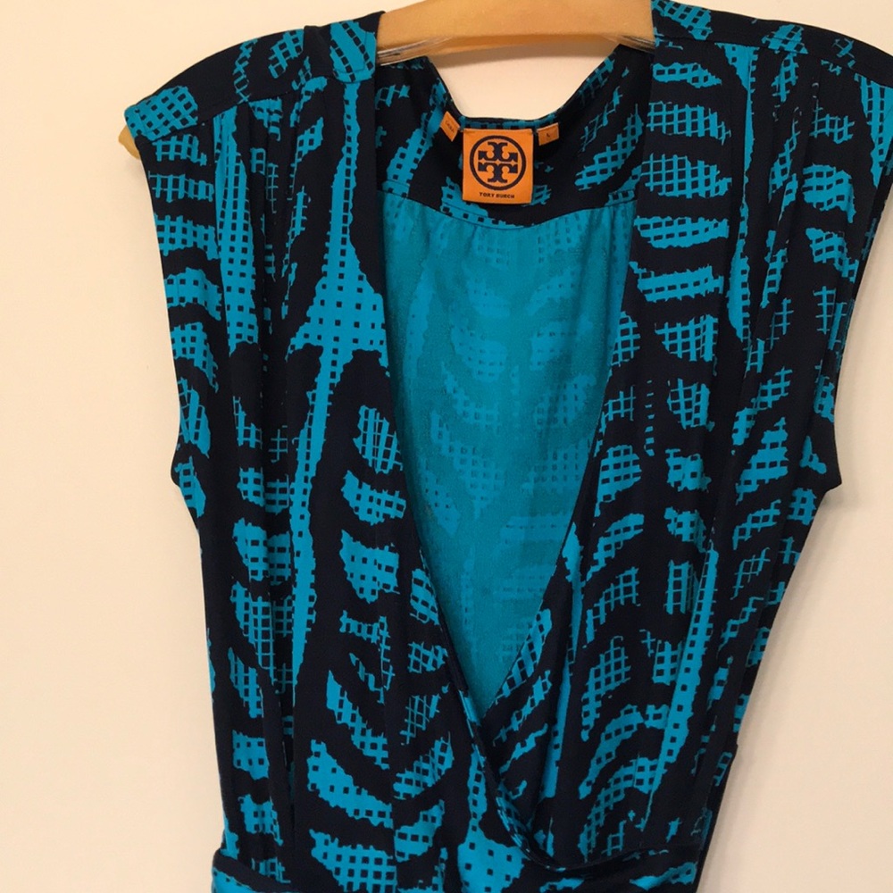 Tory Burch Teal and blue wrap dress